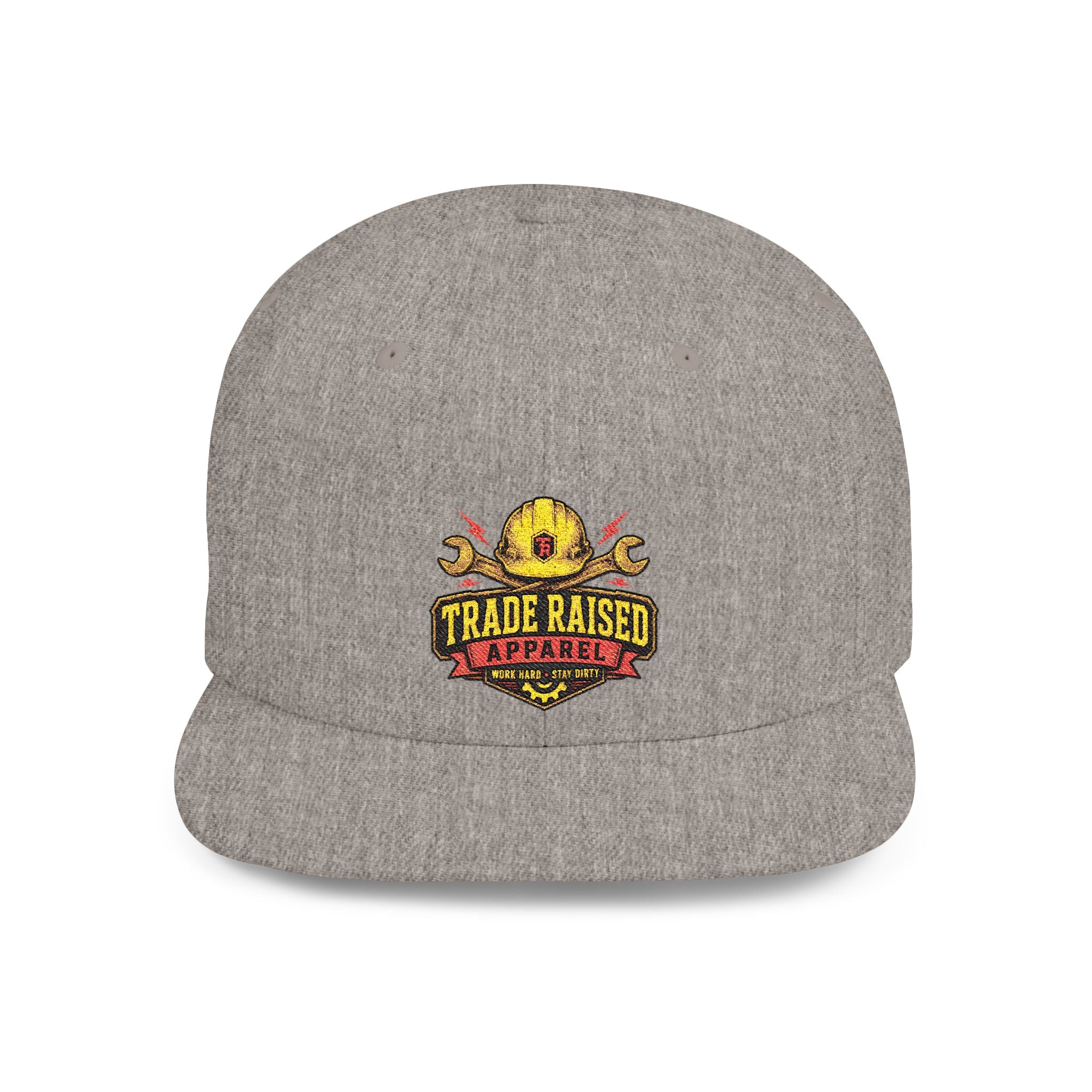Flat Bill Snapback Hat — "Trade Raised" Logo Cap