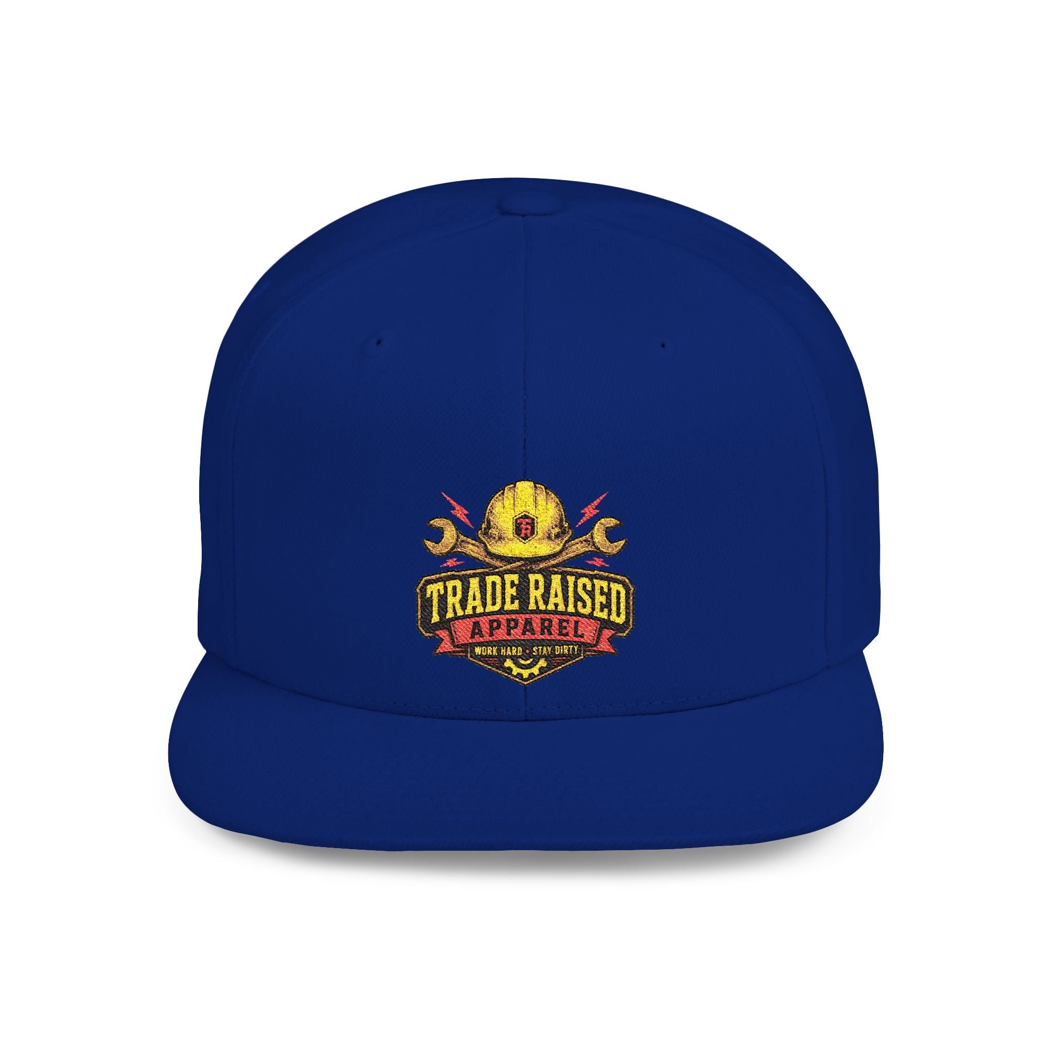 Flat Bill Snapback Hat — "Trade Raised" Logo Cap