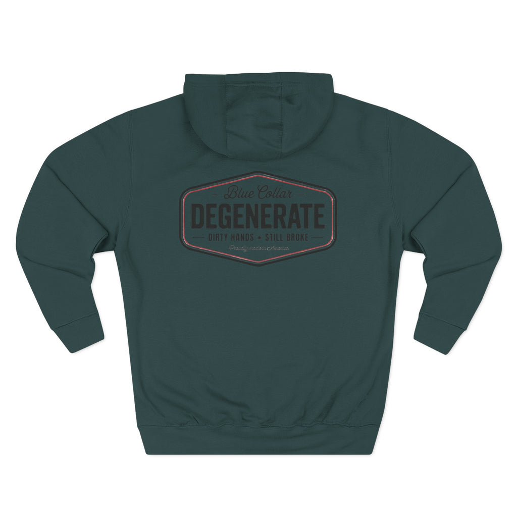 Blue Collar Degenerate Hoodie – 'Degenerate' Workwear Fleece Pullover