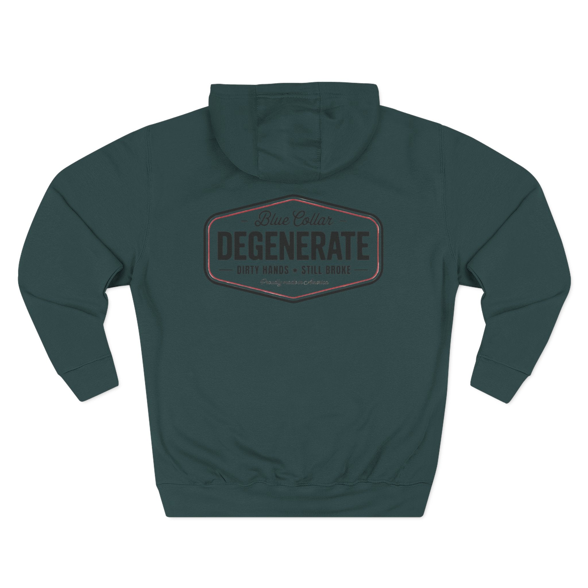 Blue Collar Degenerate Hoodie – 'Degenerate' Workwear Fleece Pullover