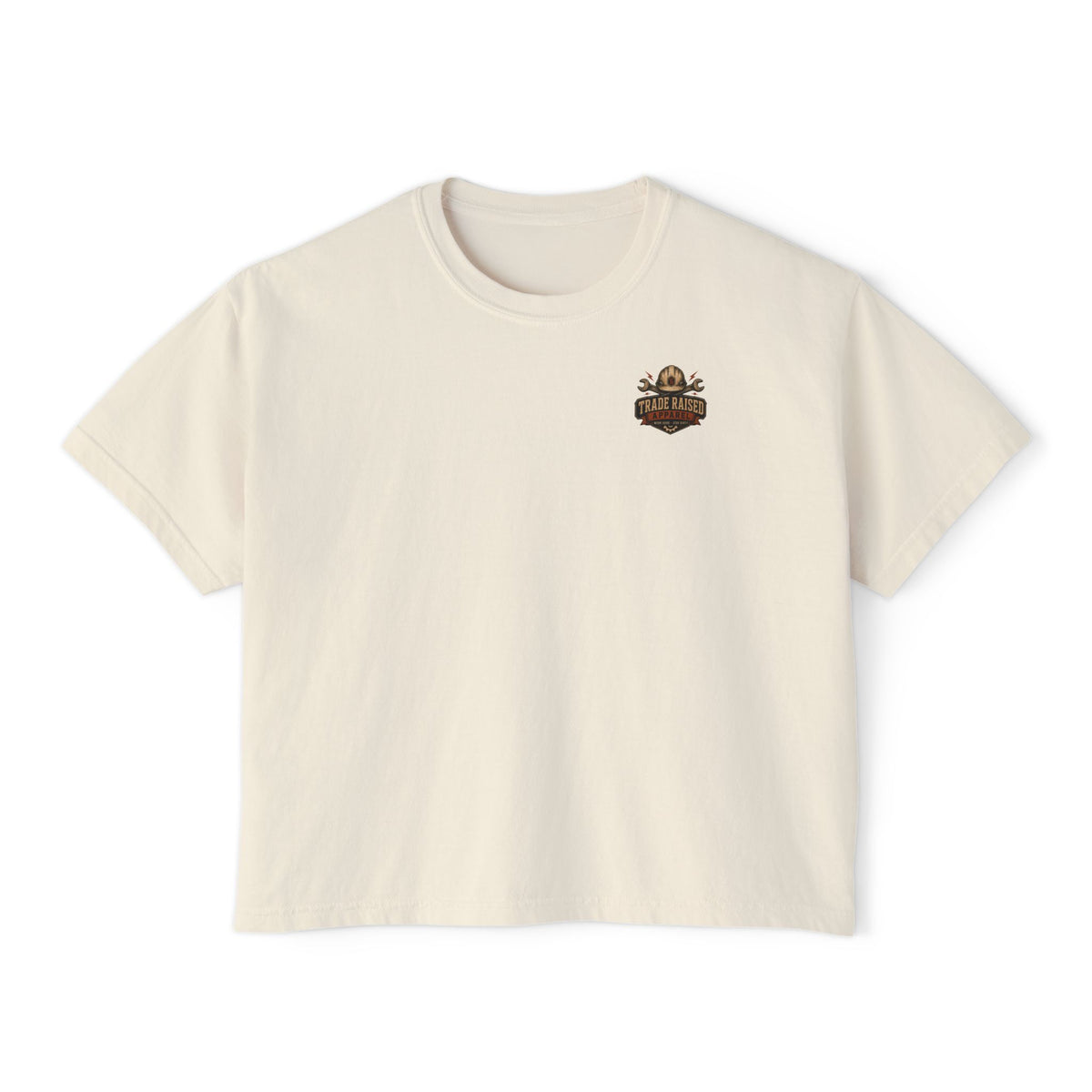 Blue Collar Brat Women's Boxy Tee — Retro Workwear Graphic Crop T-Shirt