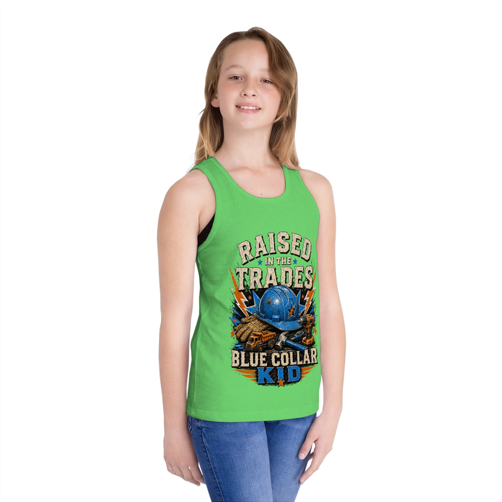 Raised by the Trades Blue Collar Kid Tank Top (Kids)