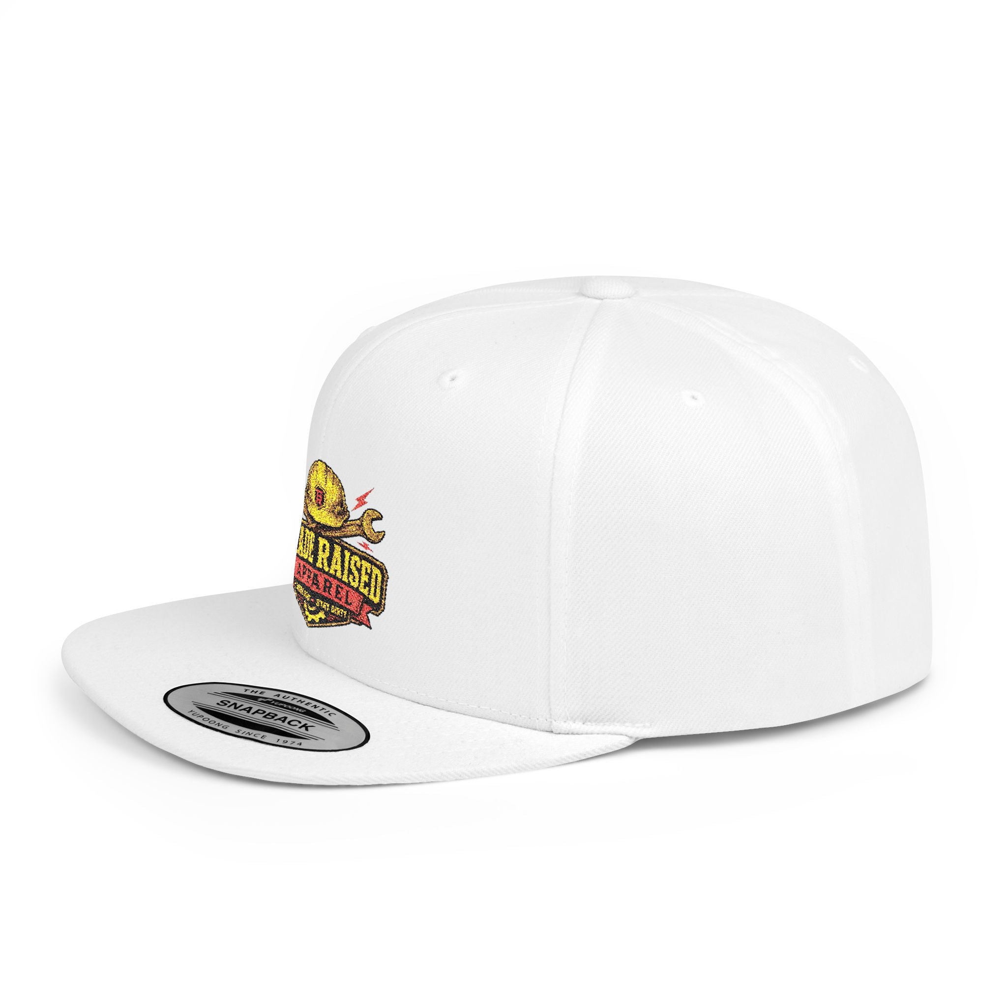 Flat Bill Snapback Hat — "Trade Raised" Logo Cap