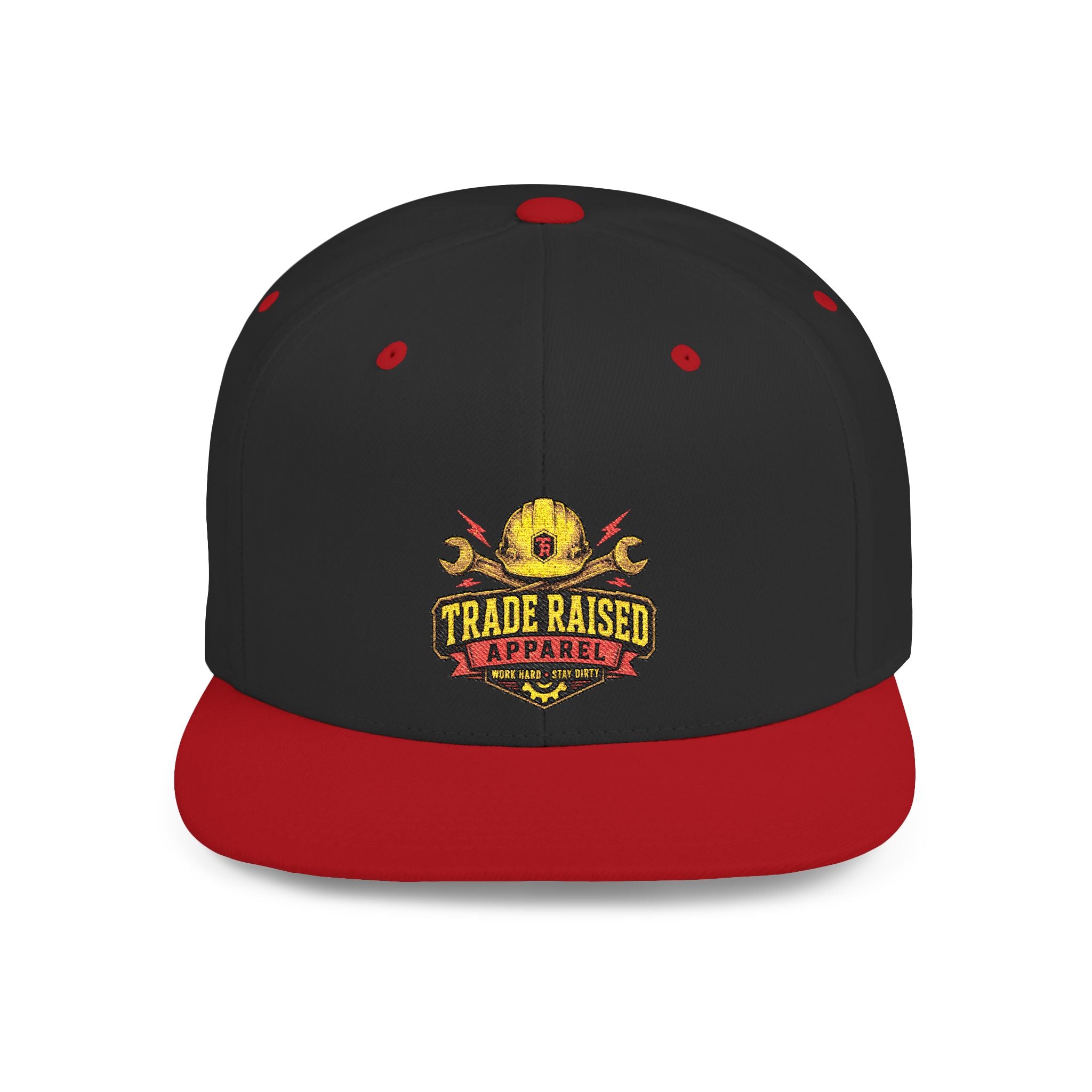 Flat Bill Snapback Hat — "Trade Raised" Logo Cap