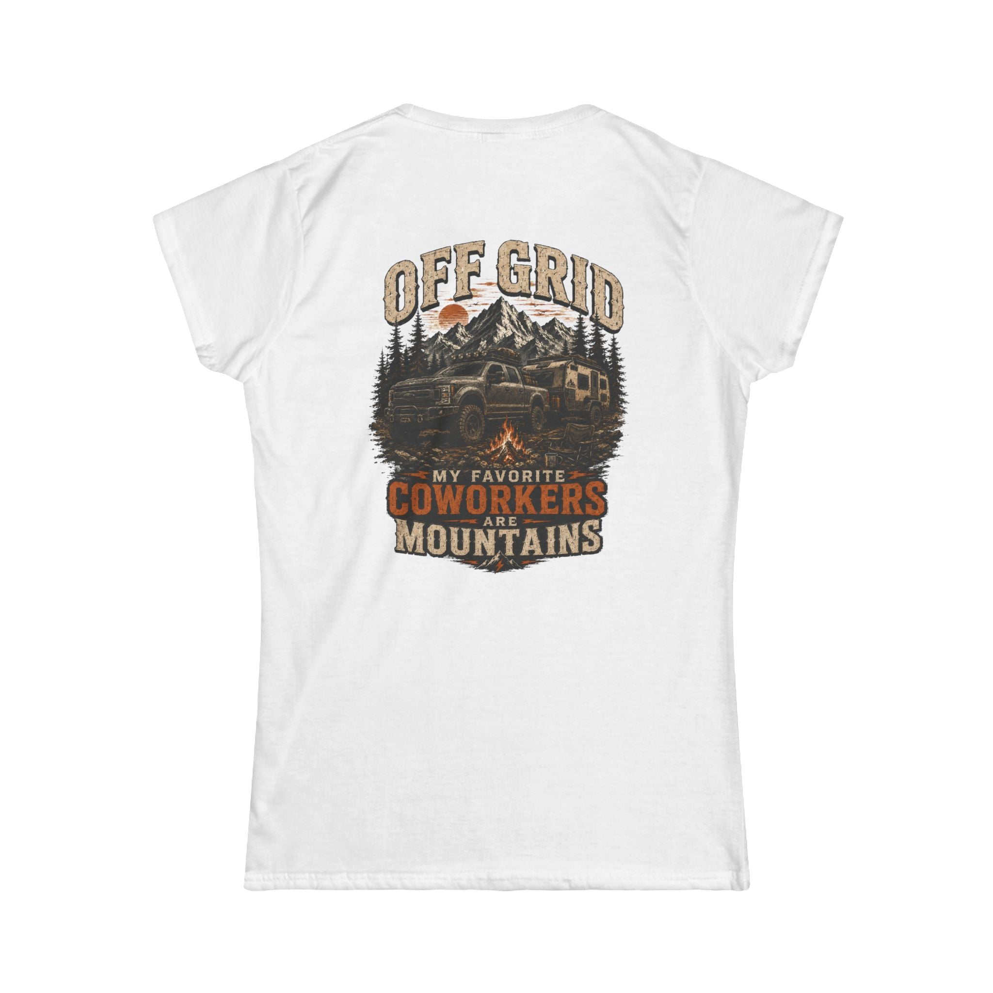 Off Grid Mountains Tee — "My Favorite Coworkers Are The Mountains" Women's T-Shirt