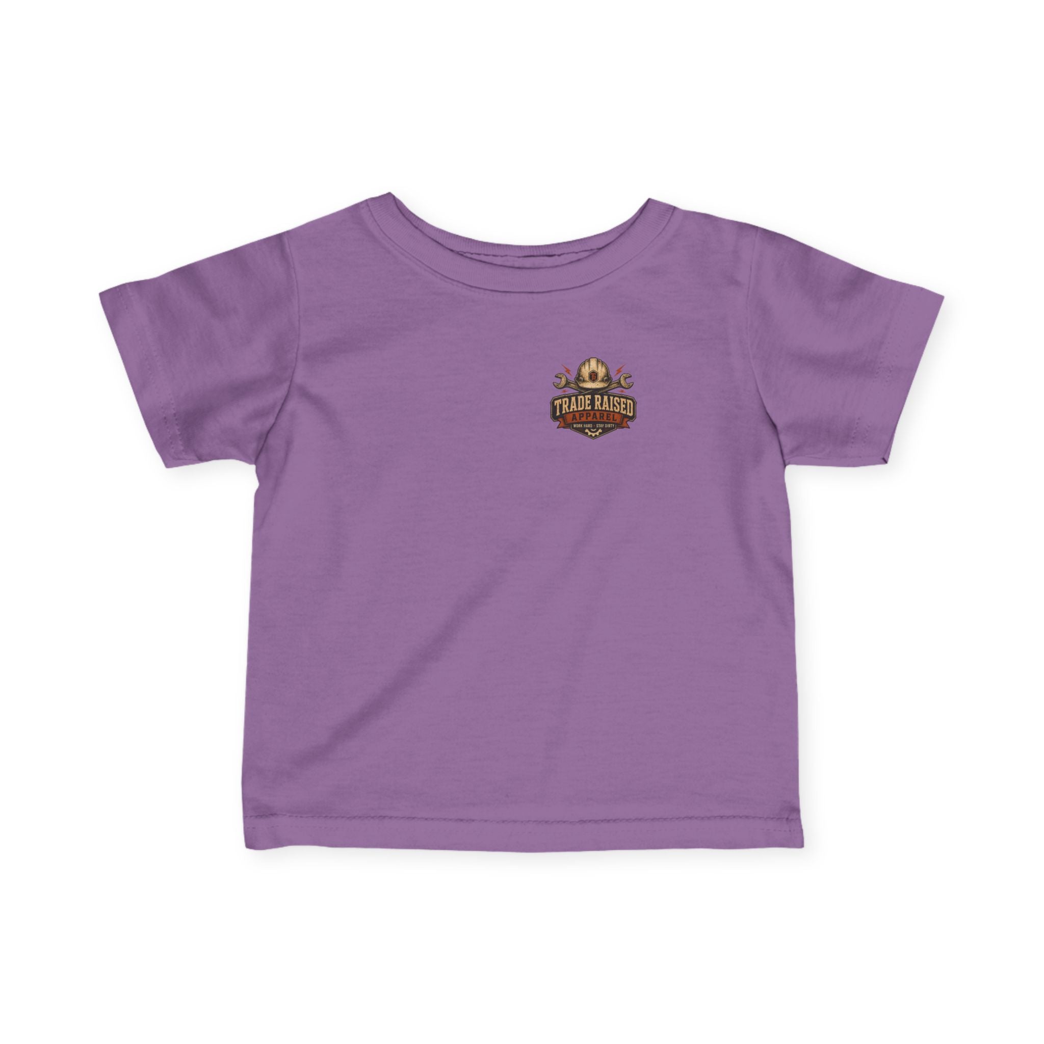 Infant Tee — “Small Boots Big Jobs” Construction Baby Shirt
