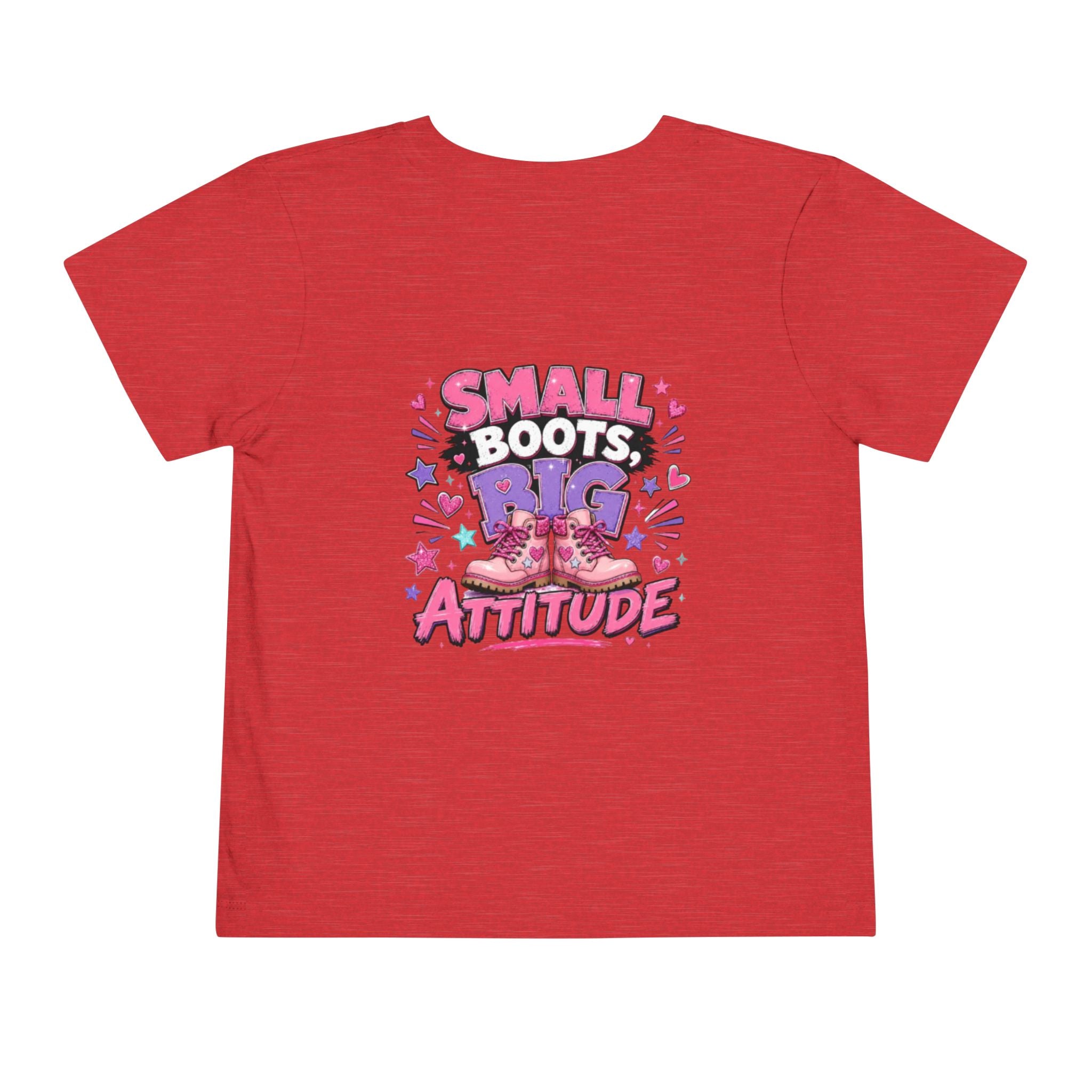 Toddler Tee — "Small Boots, Big Attitude" Pink Cowgirl Graphic