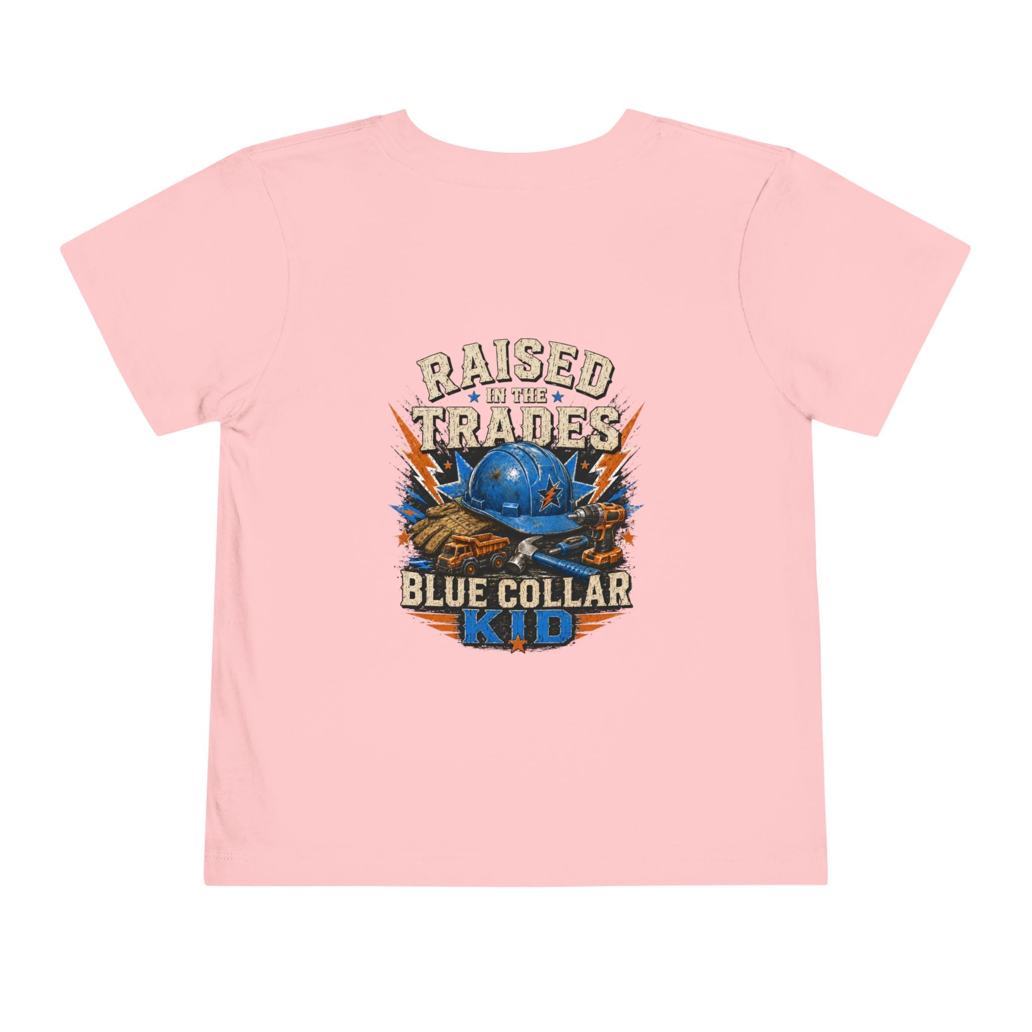 Toddler Tee — "Raised in the Trades" Blue Collar Kid Shirt