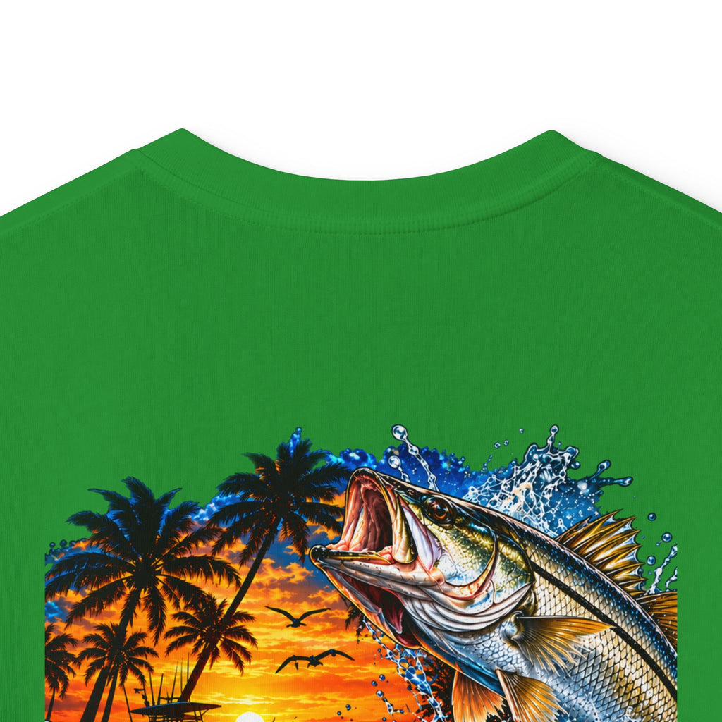 Kids Tee — Tropical Fishing Sunset Graphic (Back) with Small Front Logo