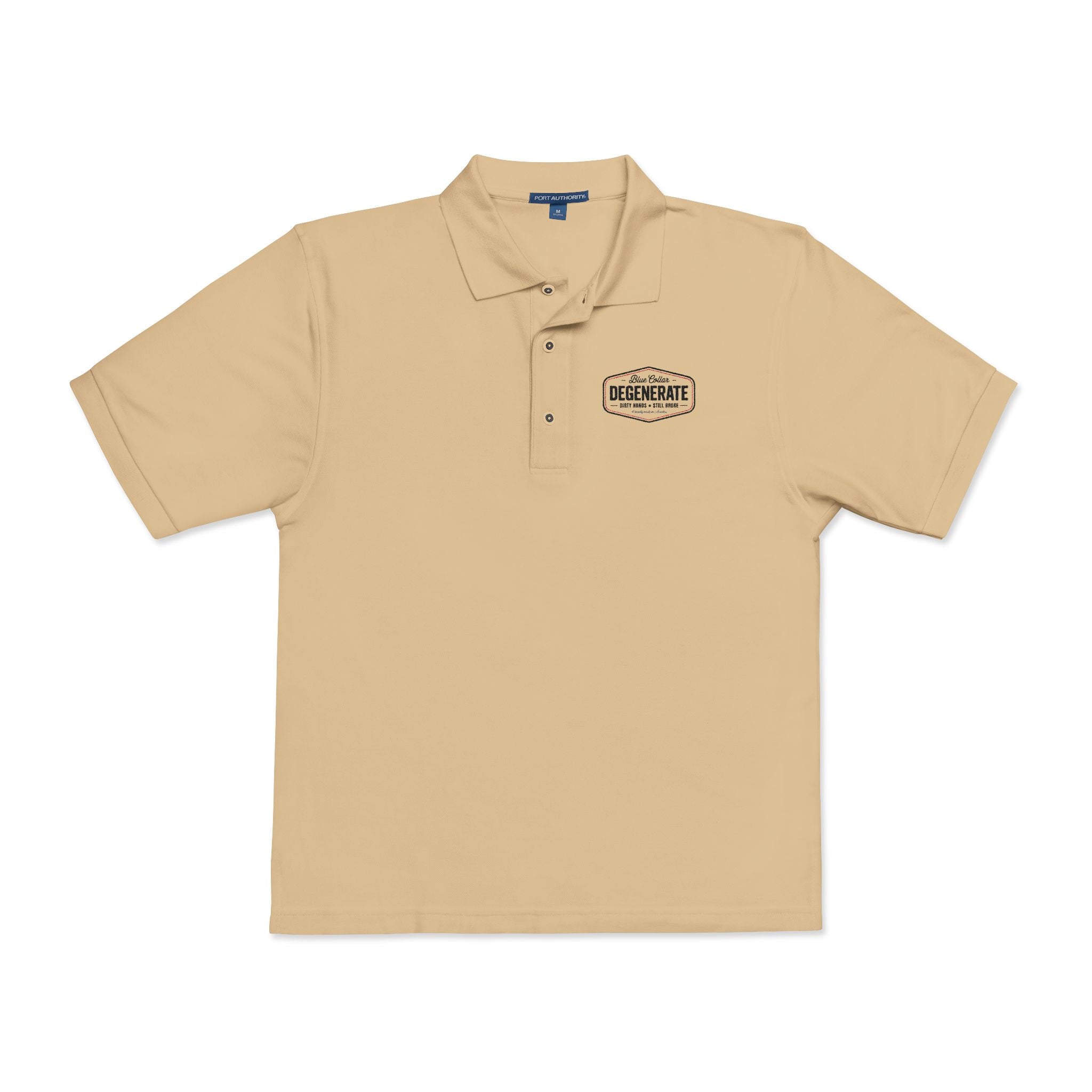 Embroidered Blue Collar Degenerate Polo Shirt