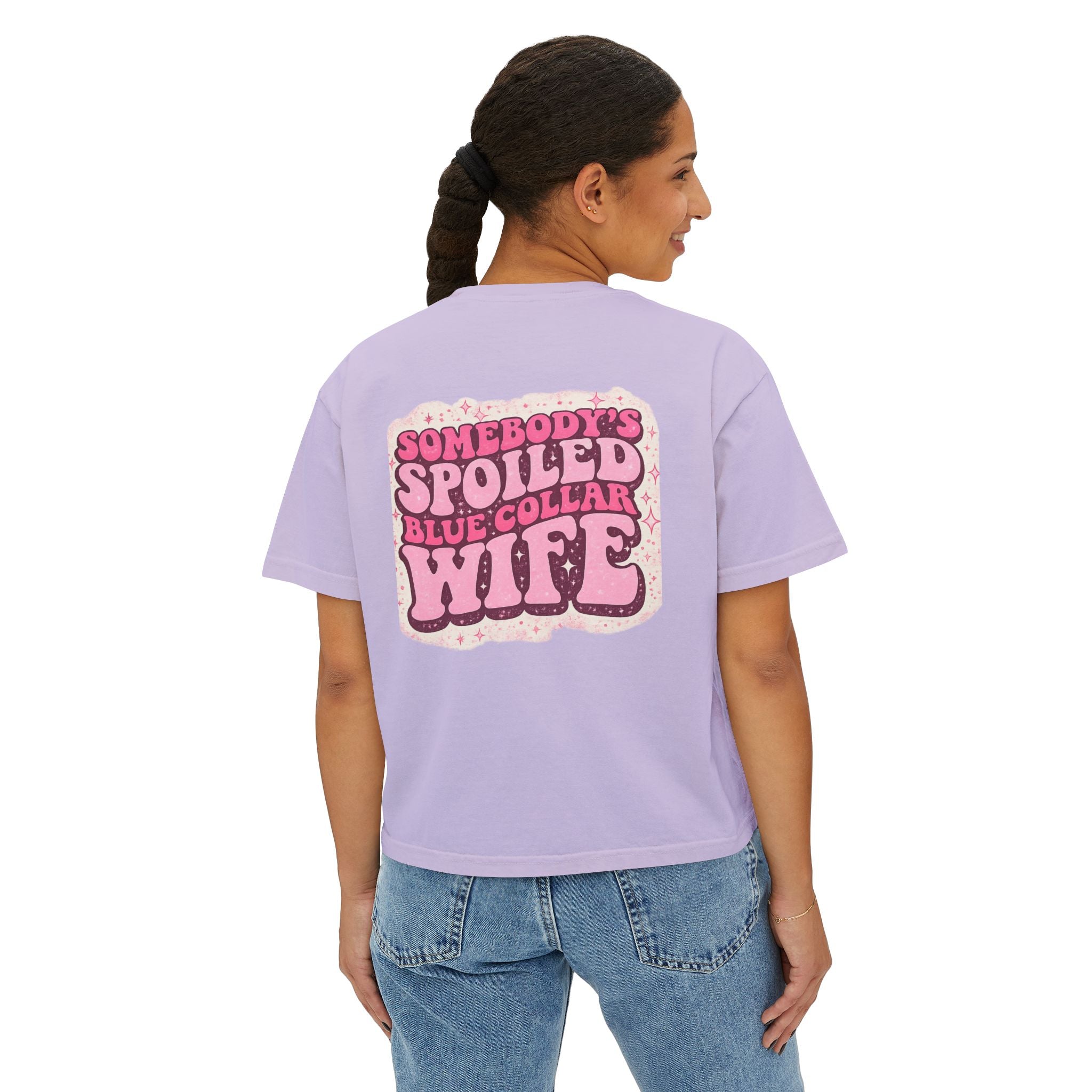 Somebody's Spoiled Blue Collar Wife Boxy Tee