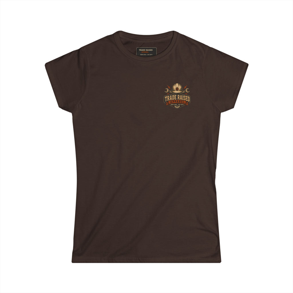 Tradesman's Girl Women's Tee — 'Loyal Heart • Dirt Road Soul' Vintage Wrench & Rose Shirt