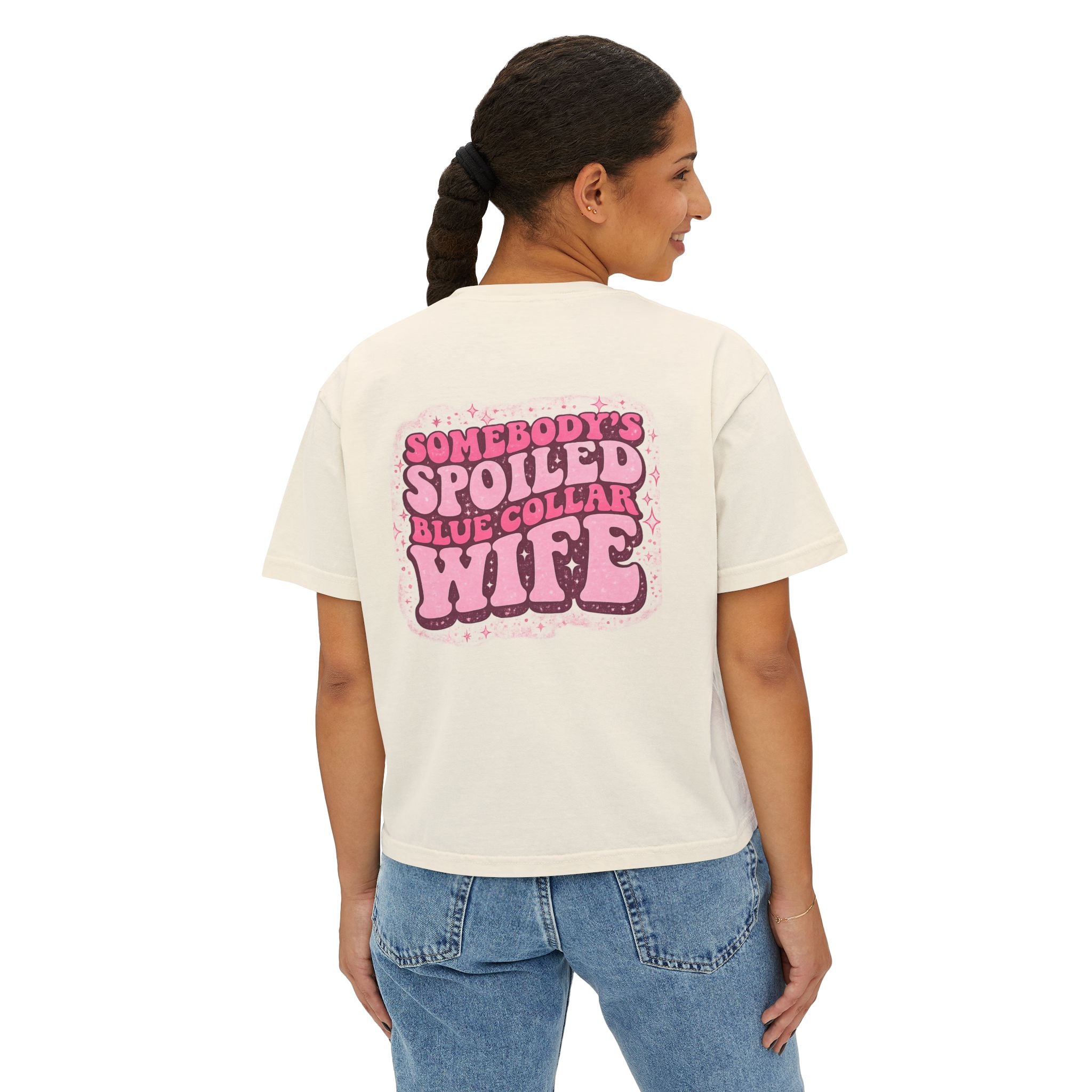Somebody's Spoiled Blue Collar Wife Boxy Tee