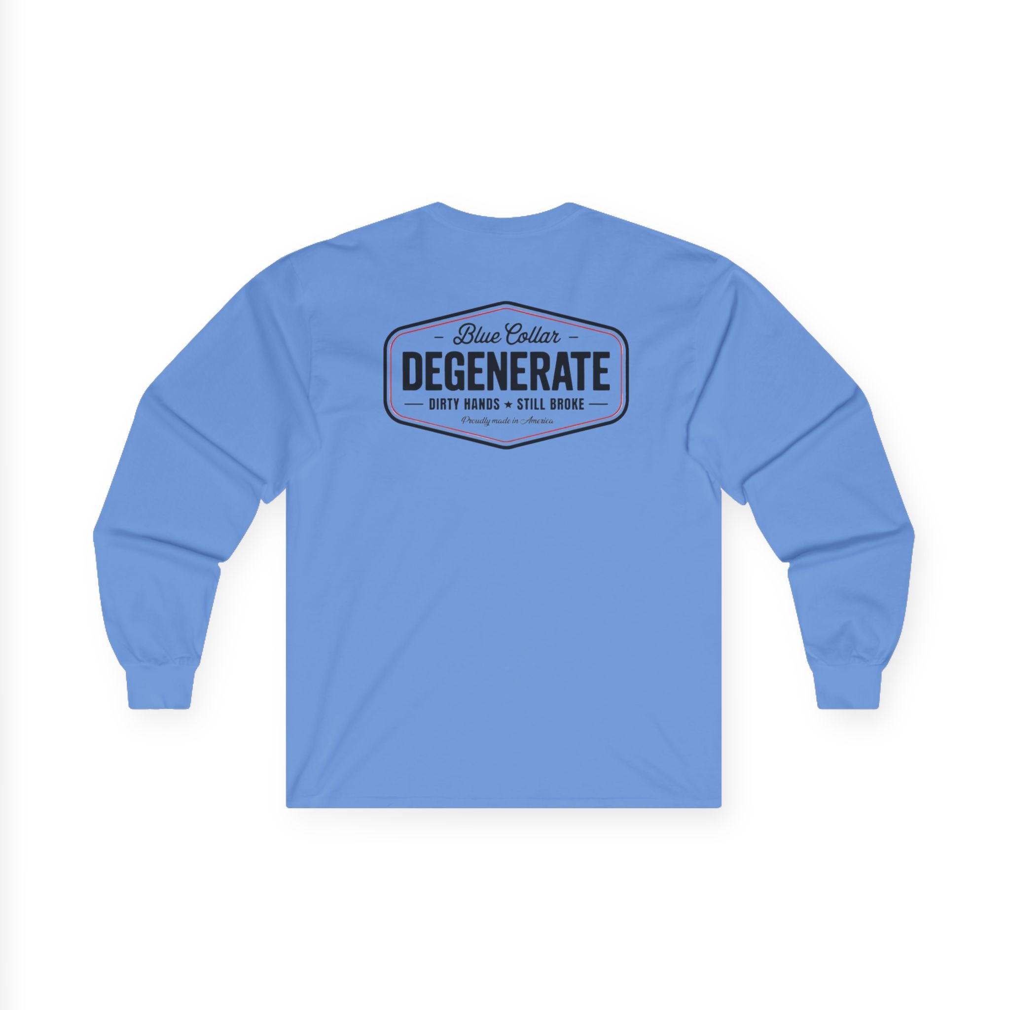 Degenerate Blue Collar Long Sleeve Tee — 'Blue Collar Degenerate' Workwear Shirt