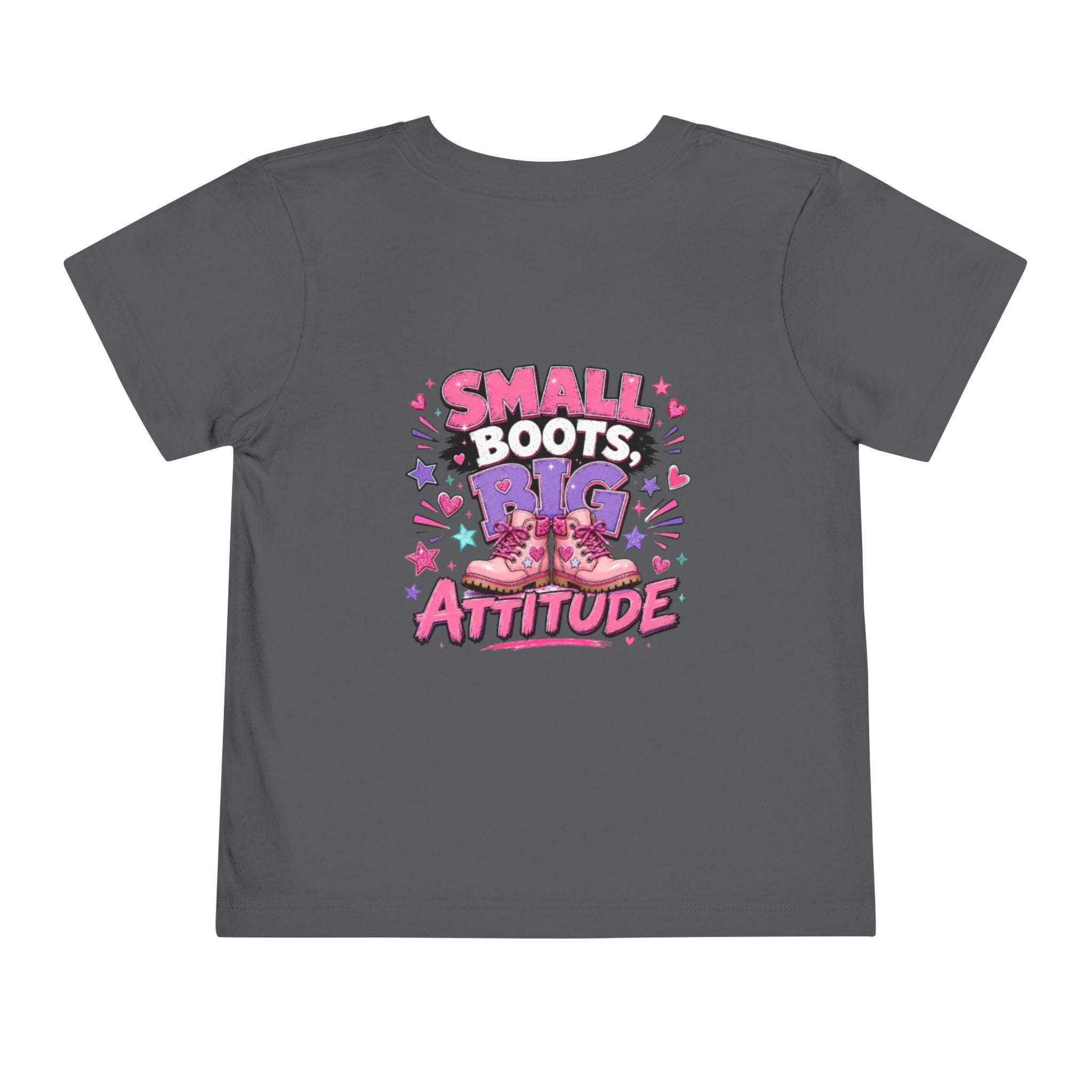 Toddler Tee — "Small Boots, Big Attitude" Pink Cowgirl Graphic