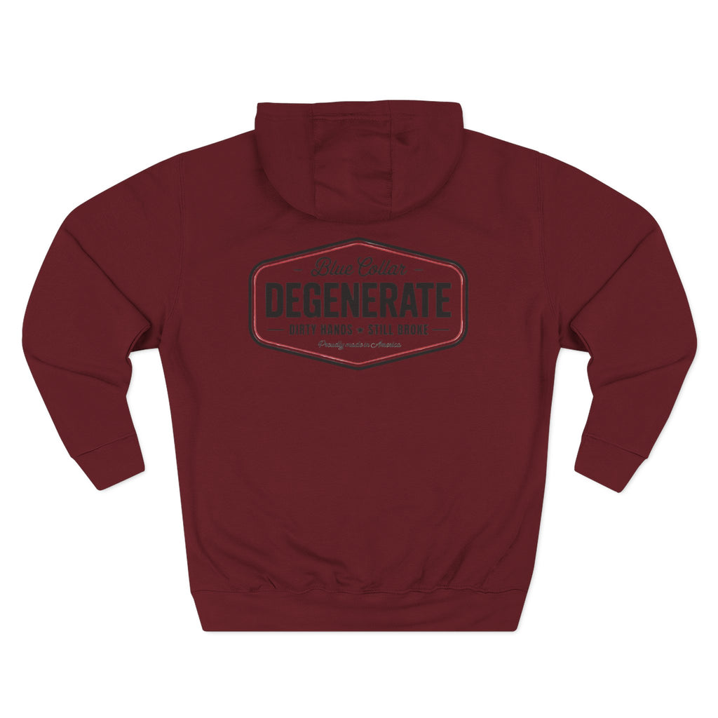 Blue Collar Degenerate Hoodie – 'Degenerate' Workwear Fleece Pullover