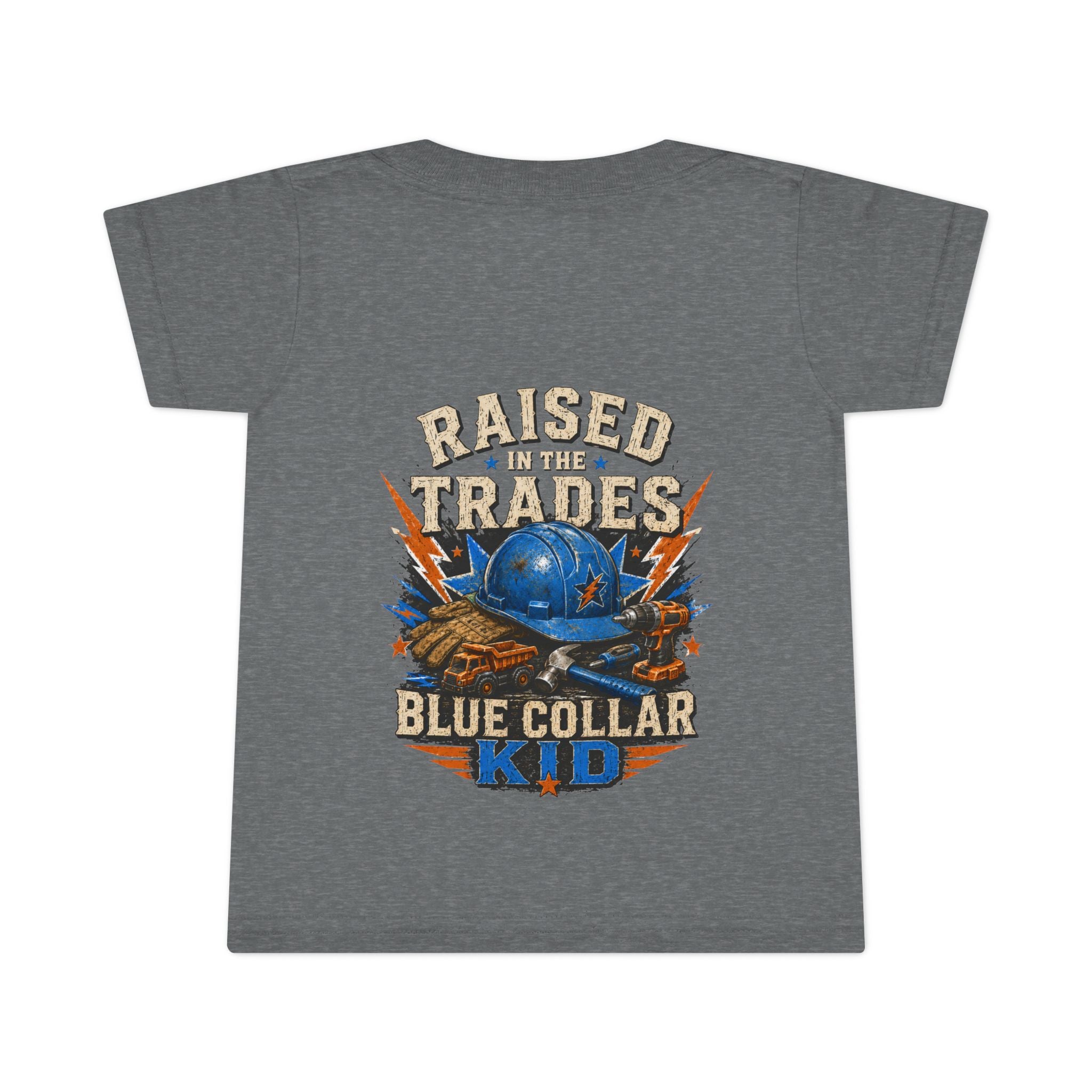 Raised in the Trades Toddler T-Shirt — "Blue Collar Kid" Workman Graphic