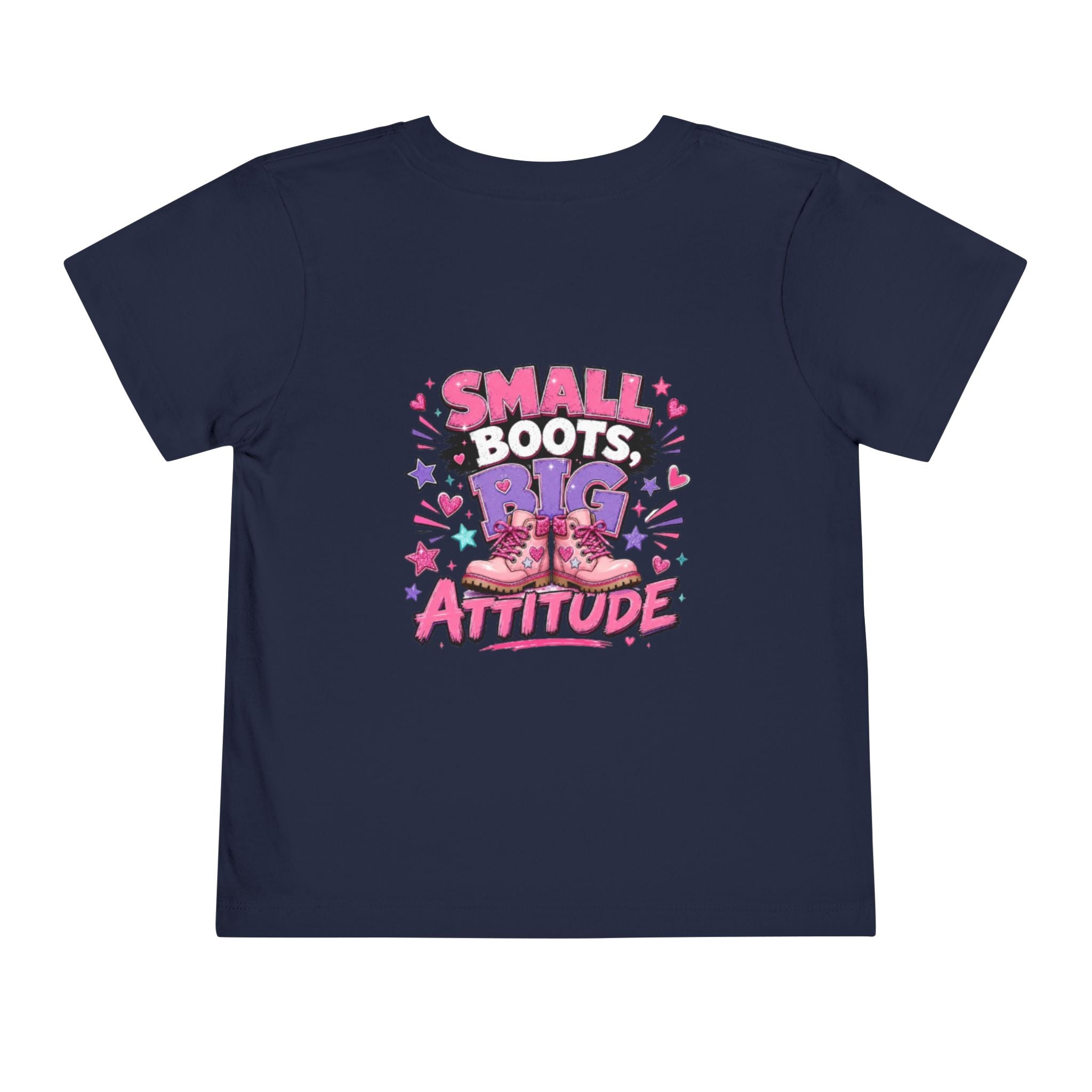 Toddler Tee — "Small Boots, Big Attitude" Pink Cowgirl Graphic