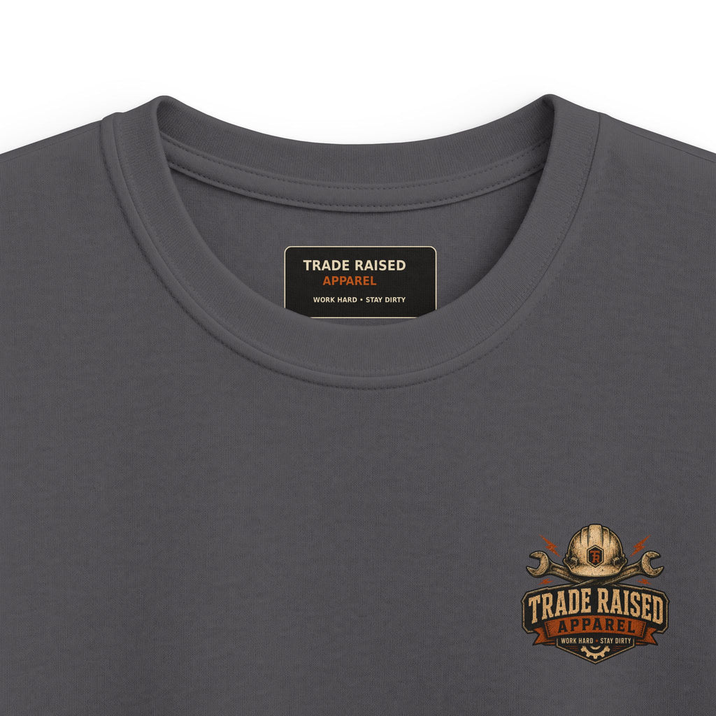 Kids T-Shirt - "Raised With Trades" Blue Collar Kid Graphic Tee