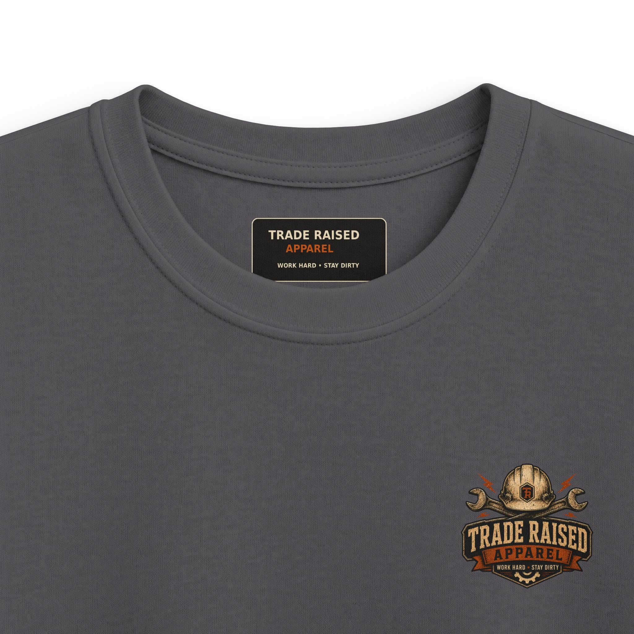 Kids T-Shirt - "Raised With Trades" Blue Collar Kid Graphic Tee
