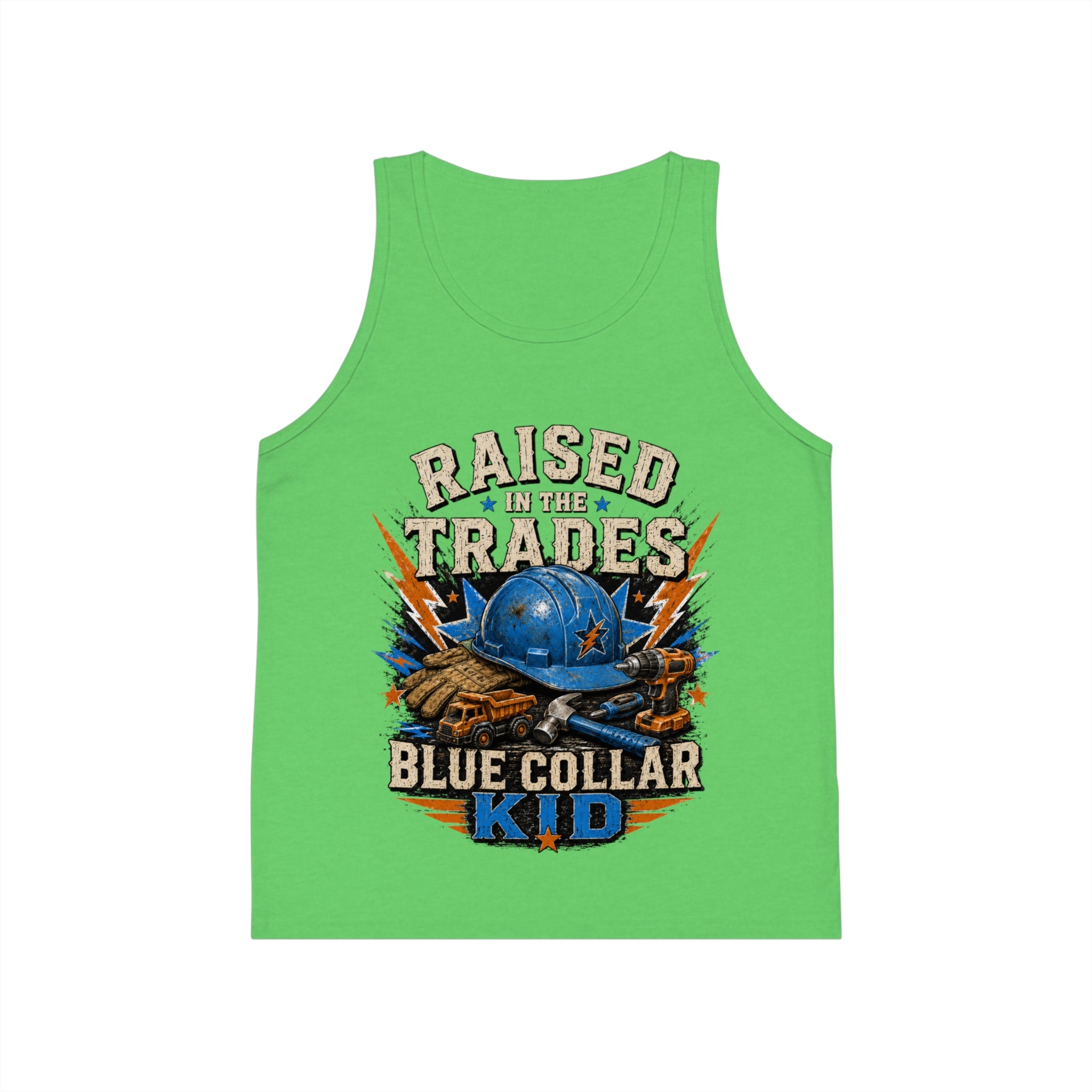 Raised by the Trades Blue Collar Kid Tank Top (Kids)