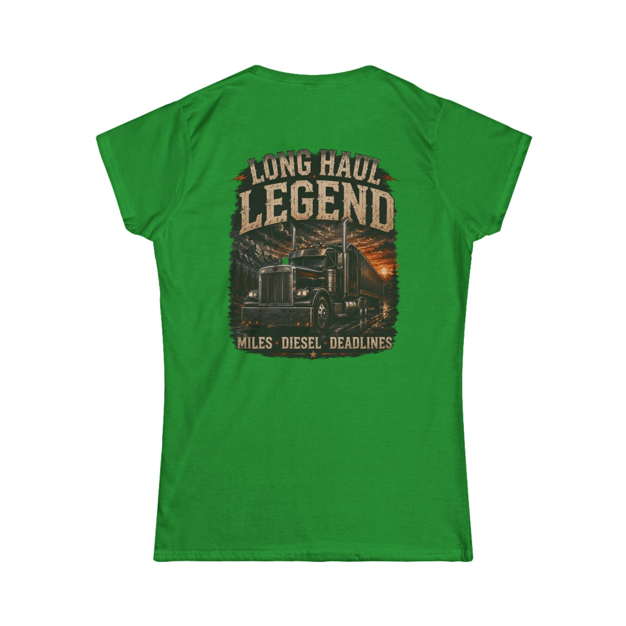 Long Haul Legend Women's Tee – Truck Driver Miles, Diesel Deadlines Graphic Shirt