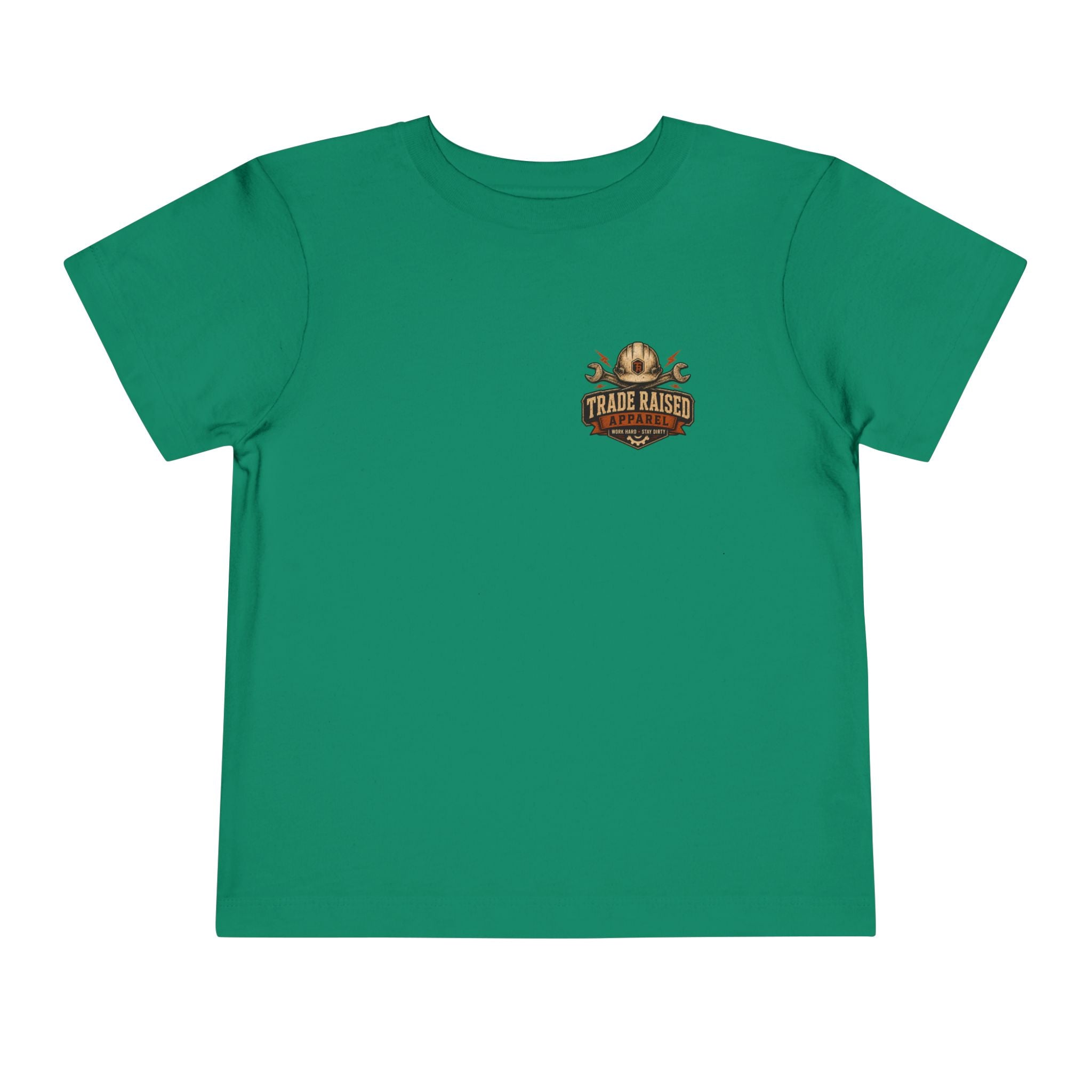 Toddler Tee — "Raised in the Trades" Blue Collar Kid Shirt