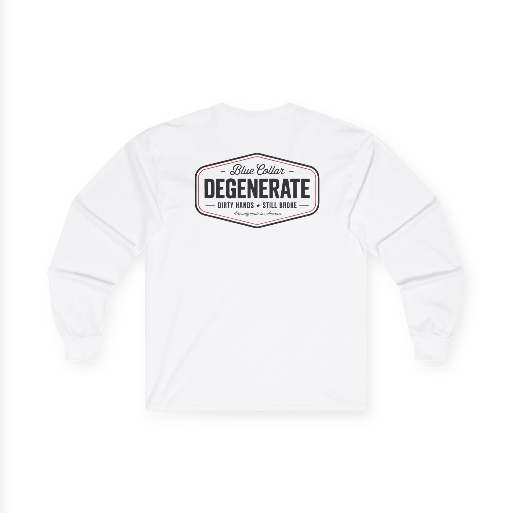 Degenerate Blue Collar Long Sleeve Tee — 'Blue Collar Degenerate' Workwear Shirt