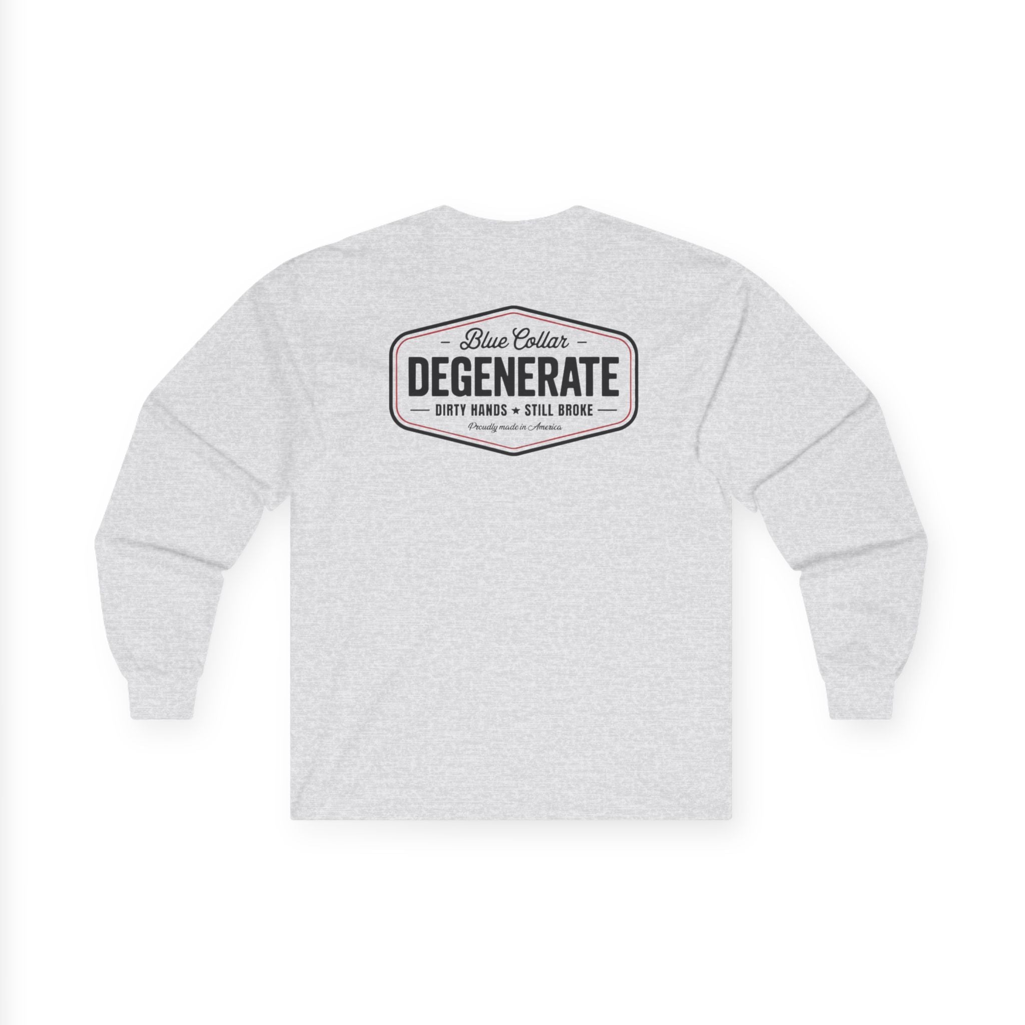 Degenerate Blue Collar Long Sleeve Tee — 'Blue Collar Degenerate' Workwear Shirt