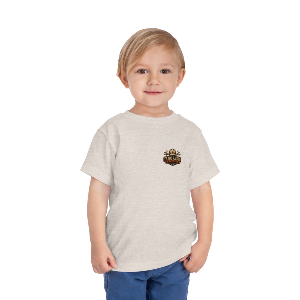 Toddler Tee — "Small Boots Big Jobs" Construction Graphic Shirt