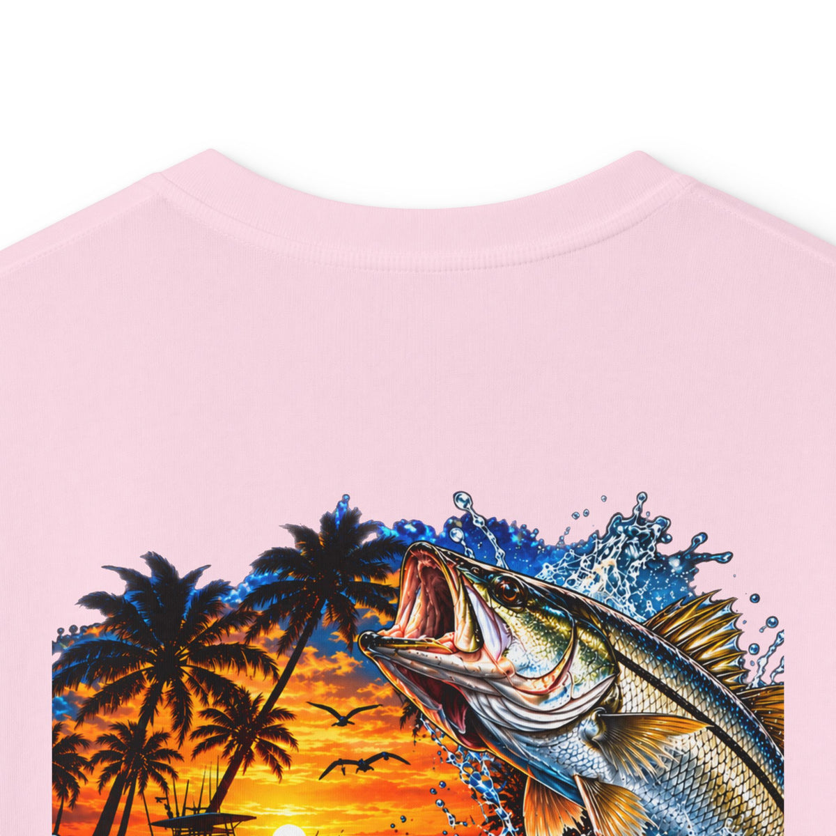 Kids Tee — Tropical Fishing Sunset Graphic (Back) with Small Front Logo