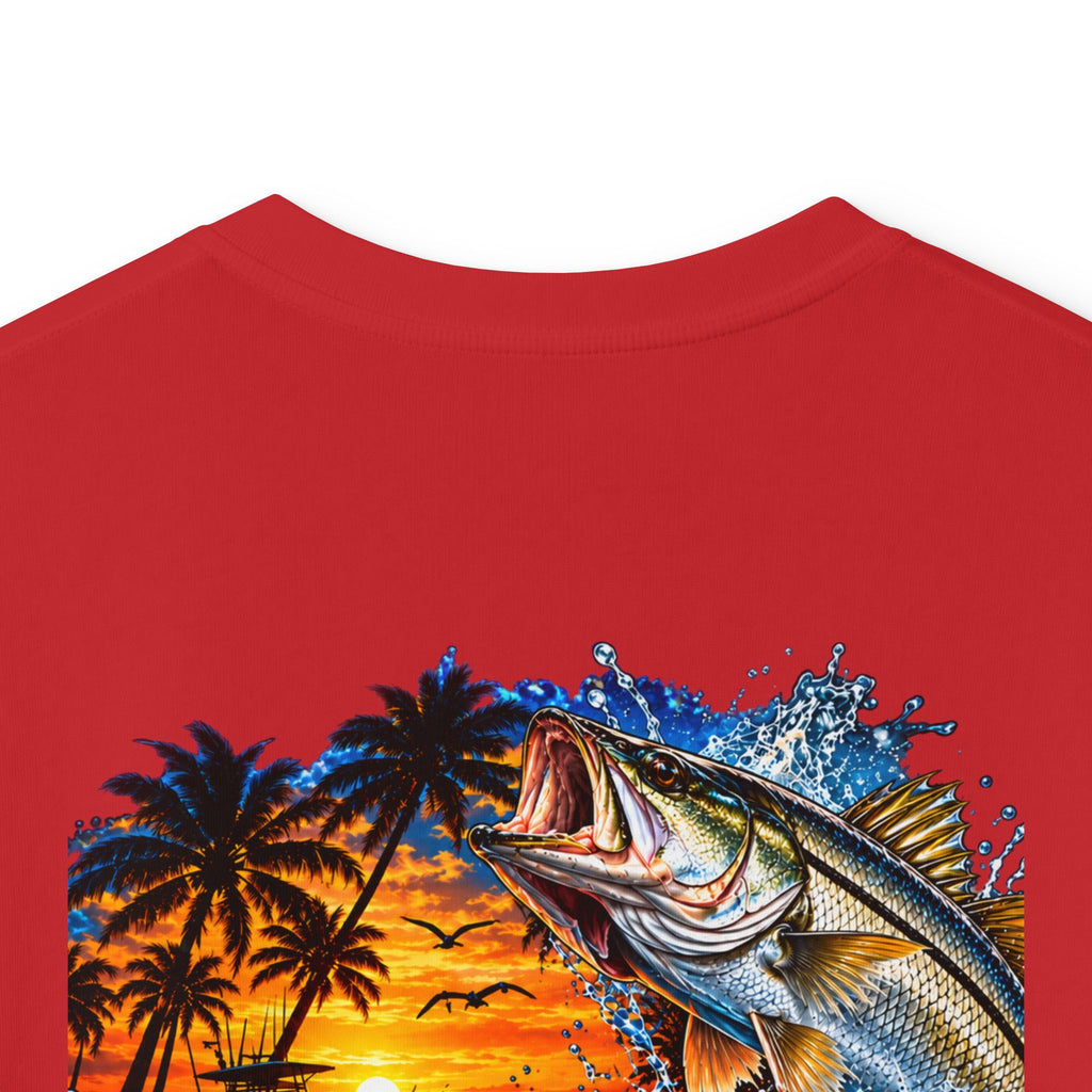 Kids Tee — Tropical Fishing Sunset Graphic (Back) with Small Front Logo