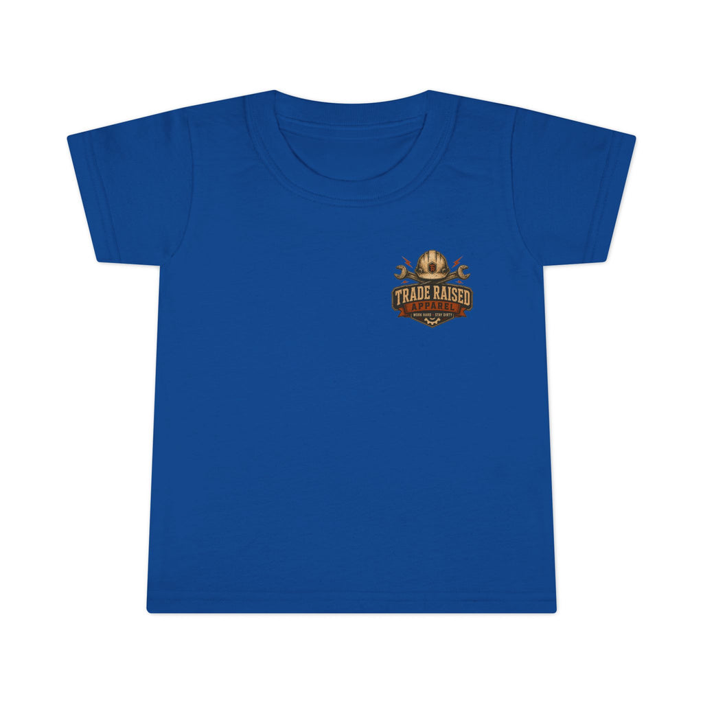 Raised in the Trades Toddler T-Shirt — "Blue Collar Kid" Workman Graphic