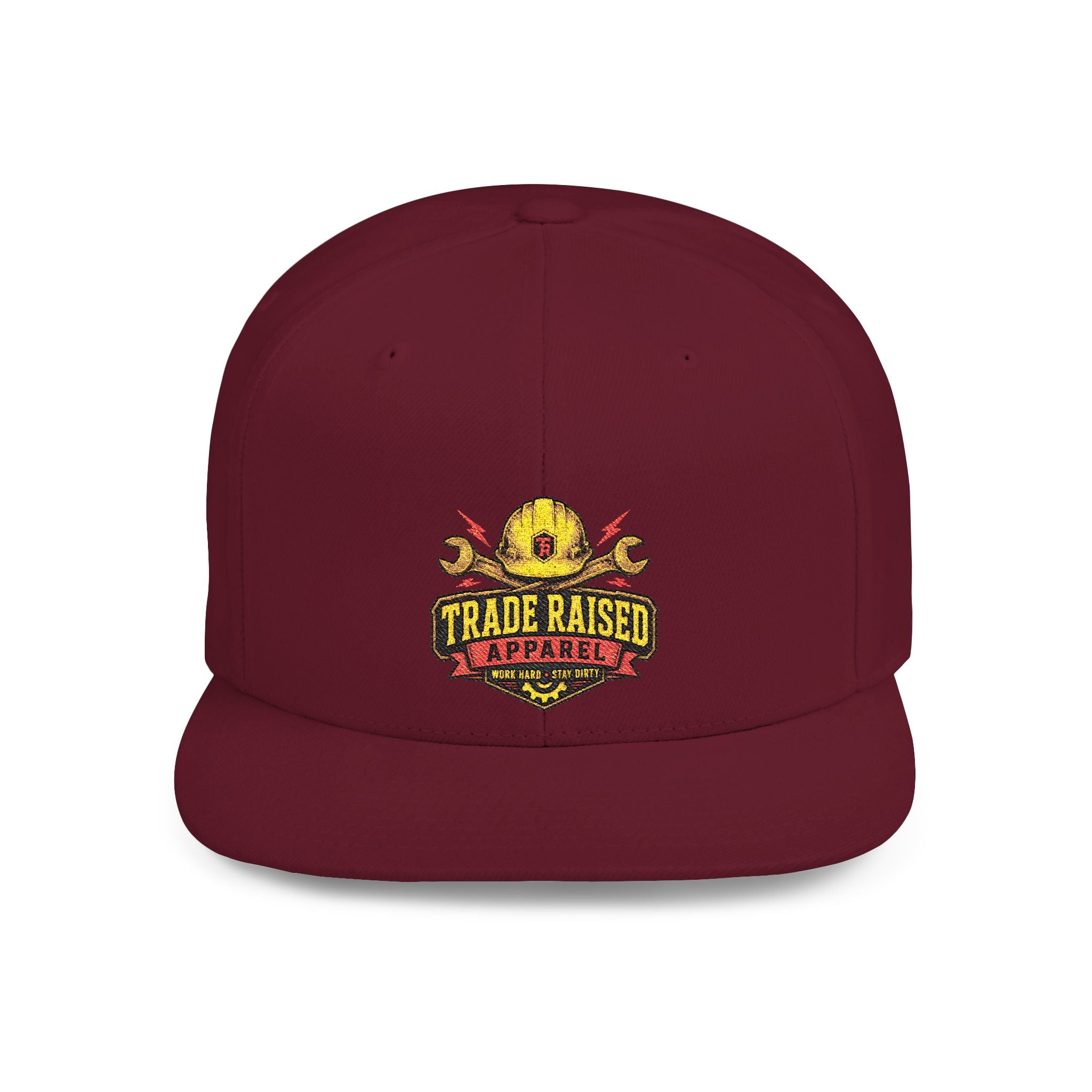 Flat Bill Snapback Hat — "Trade Raised" Logo Cap