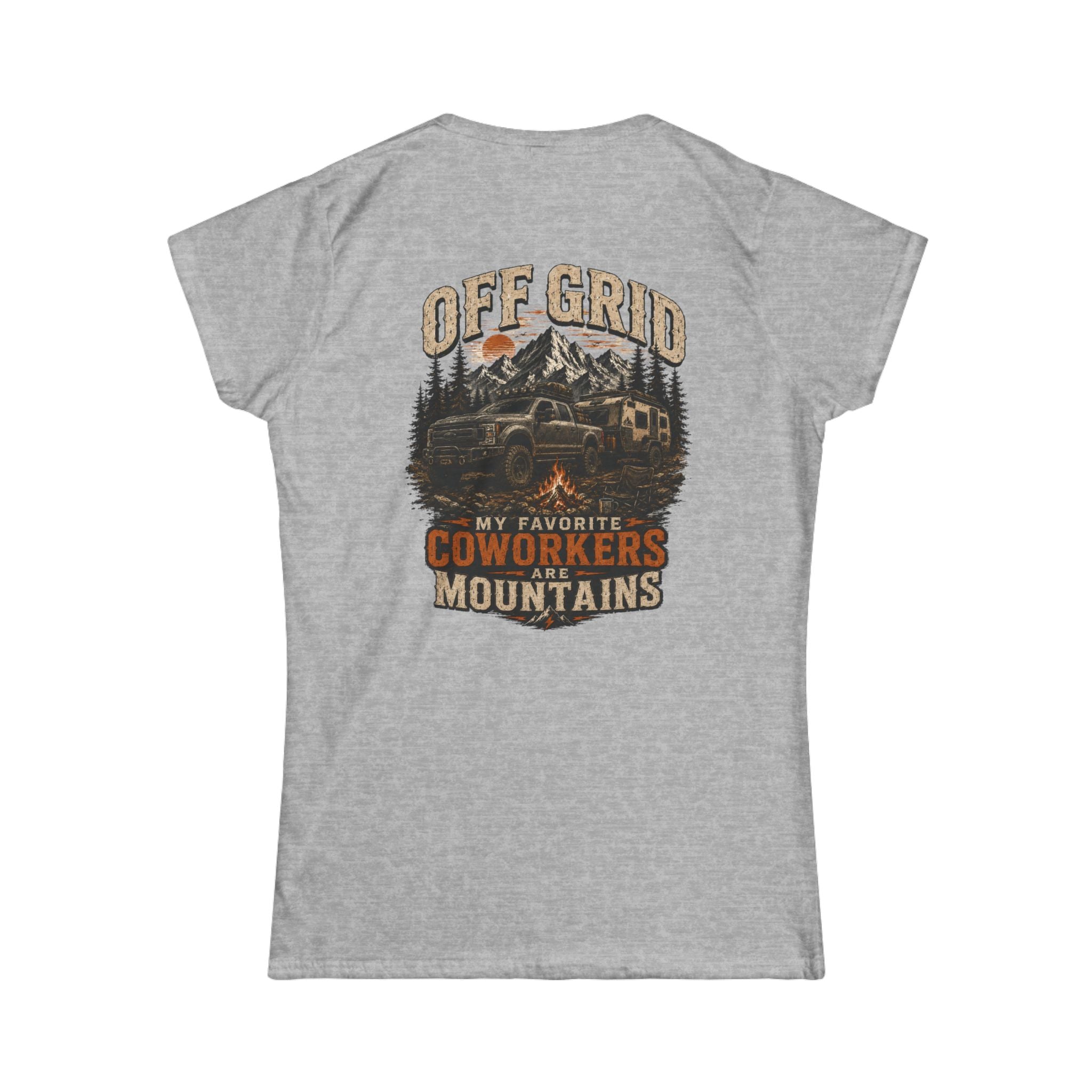 Off Grid Mountains Tee — "My Favorite Coworkers Are The Mountains" Women's T-Shirt