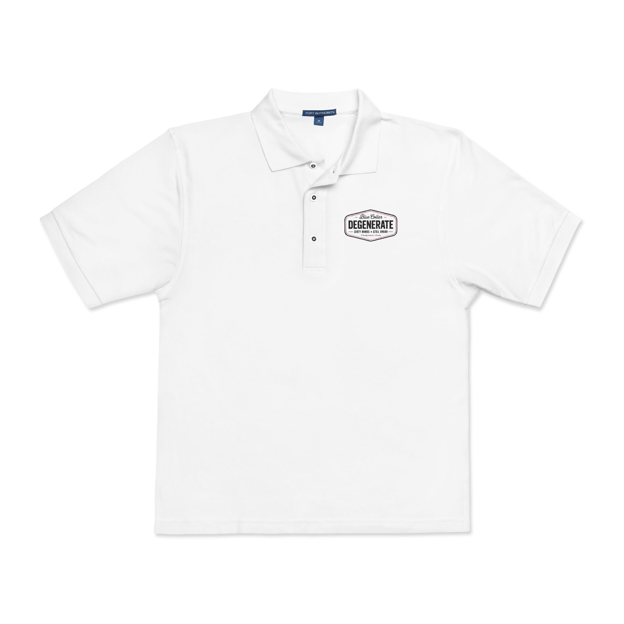 Embroidered Blue Collar Degenerate Polo Shirt