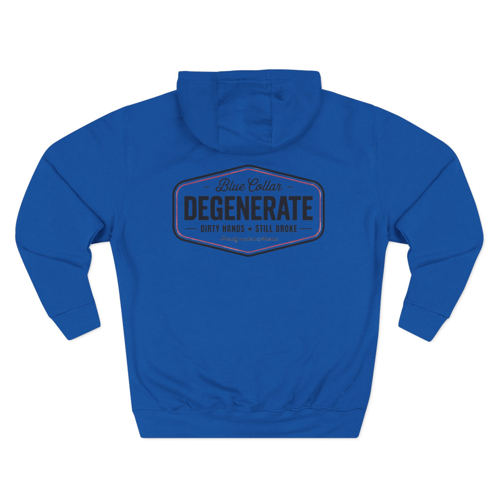 Blue Collar Degenerate Hoodie – 'Degenerate' Workwear Fleece Pullover