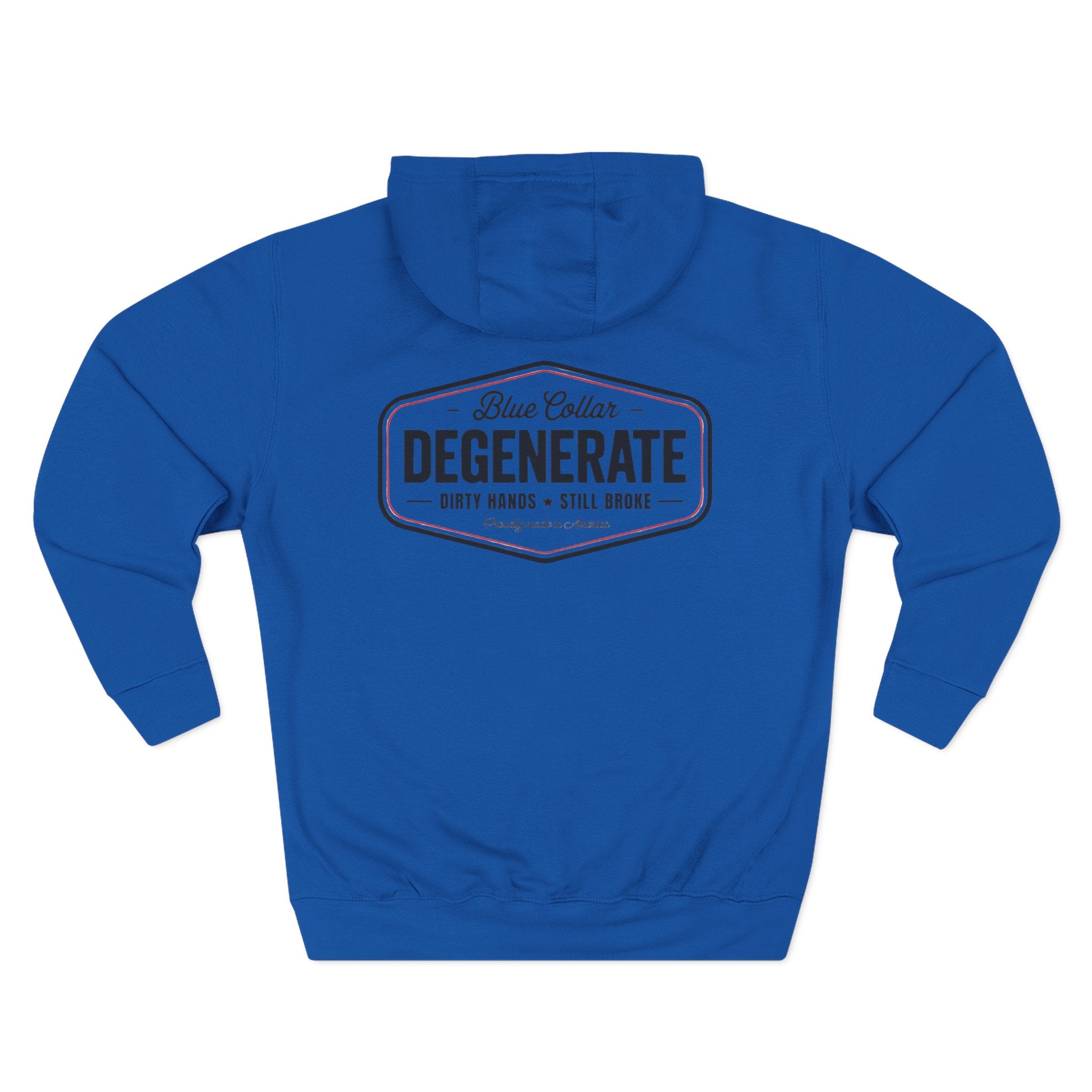 Blue Collar Degenerate Hoodie – 'Degenerate' Workwear Fleece Pullover