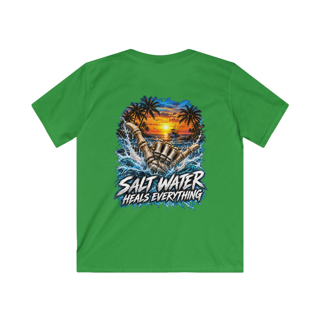 Kids T-Shirt — "Salt Water Heals Everything" Tropical Sunset Beach Tee