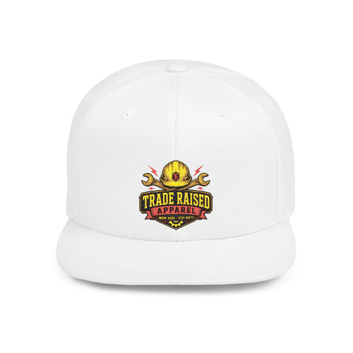 Flat Bill Snapback Hat — "Trade Raised" Logo Cap