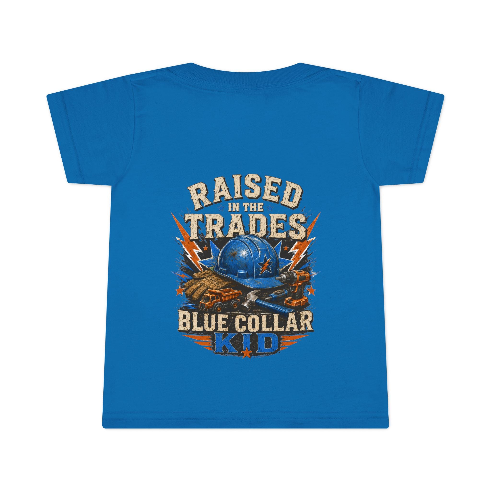 Raised in the Trades Toddler T-Shirt — "Blue Collar Kid" Workman Graphic