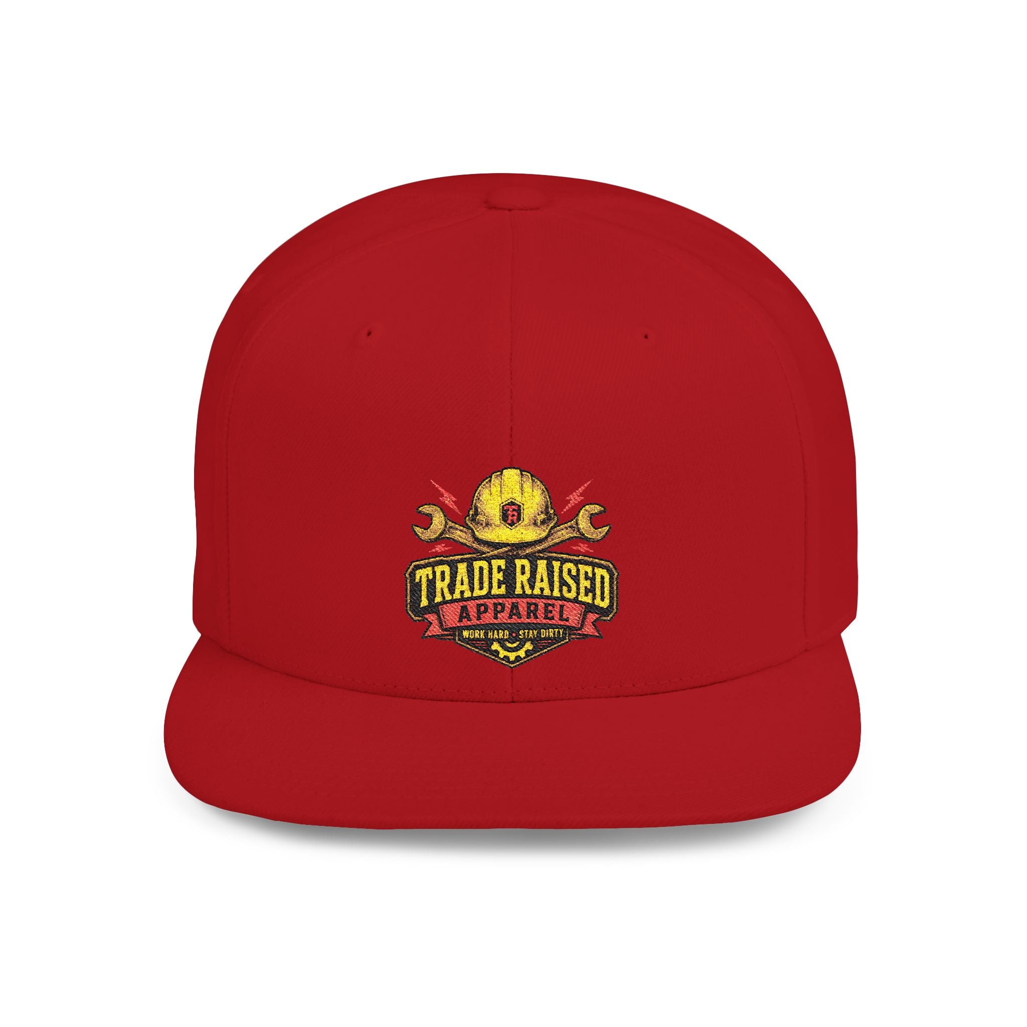 Flat Bill Snapback Hat — "Trade Raised" Logo Cap